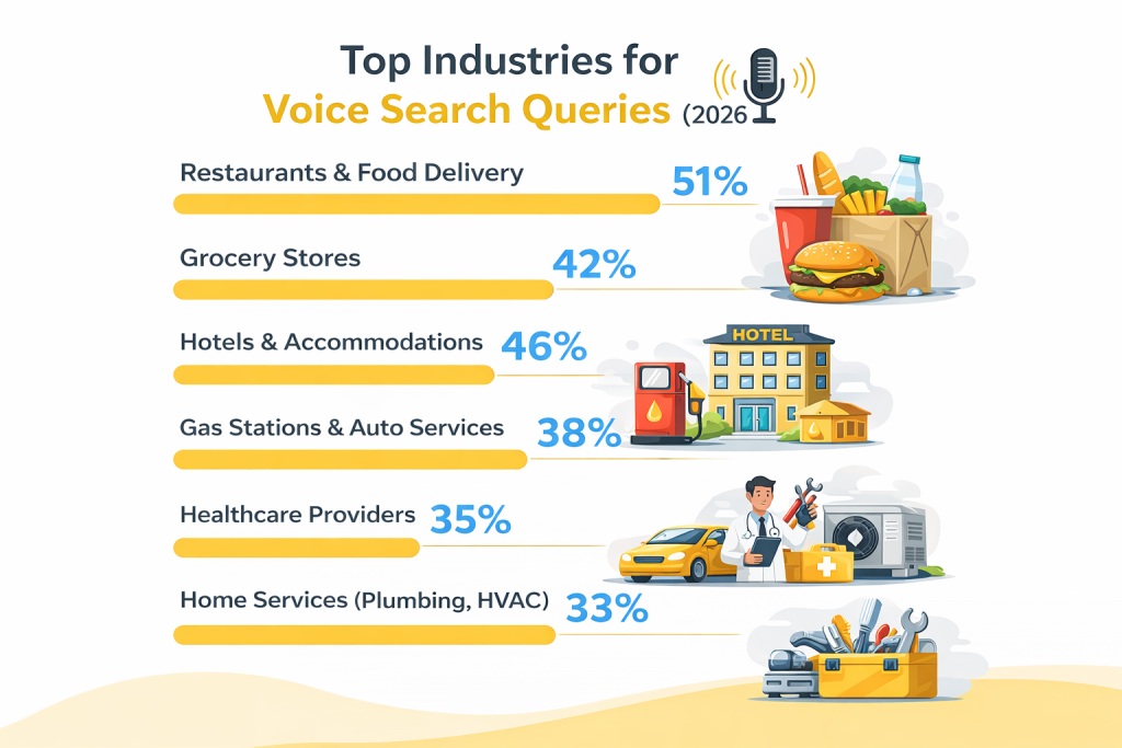 Top Industries for Voice Search Queries (2026)